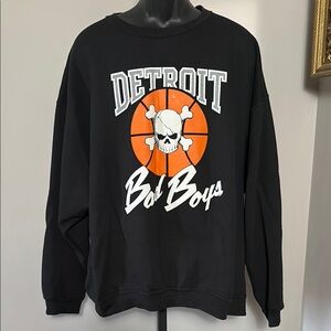 Detroit Bad Boys VTG 3XL Jerzees Black Crewneck Sweatshirt Pistons